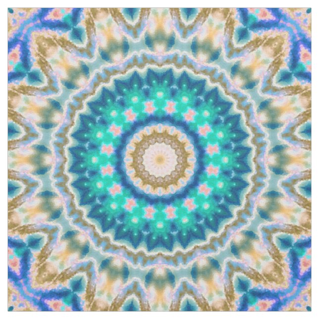 Tela Mandala amarilla turquesa (Retal)