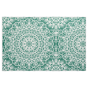 Tela Mandala bohemia encaja tono de joyas verde esmeral