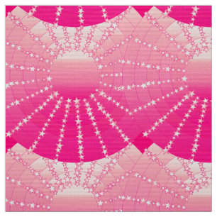 Tela Mandala con estrellas - gradiente de satín rosa y 