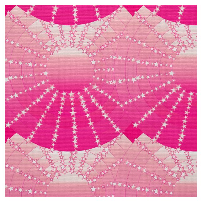 Tela Mandala con estrellas - gradiente de satín rosa y  (Retal)