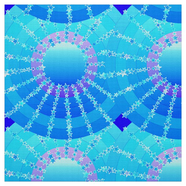 Tela Mandala con estrellas - gradiente de satín turques (Retal)