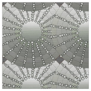Tela Mandala con estrellas - gradiente gris plateado de
