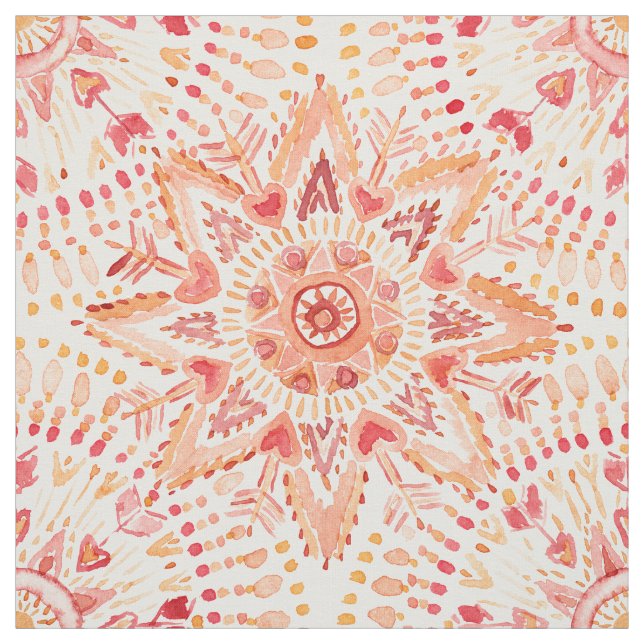 Tela Mandala de la acuarela del FUEGO del GUERRERO (Retal)