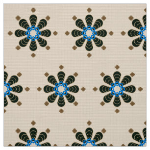 Tela Mandala de ocho puntos, chocolate, Tan, Beige y Az