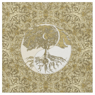 Tela Mandala de oro Yin Yang
