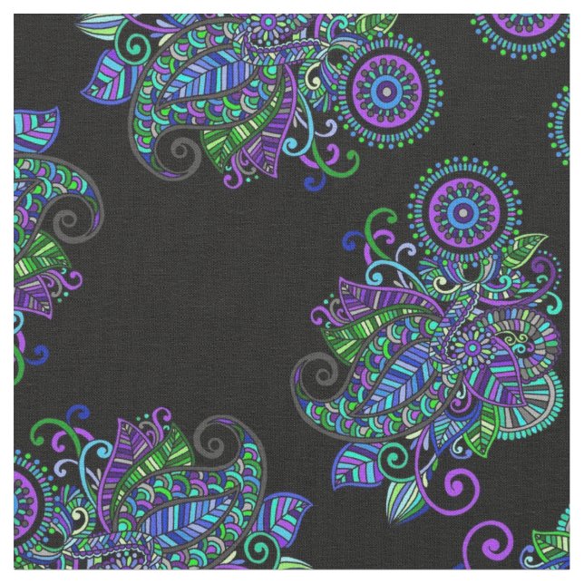 Tela Mandala del pavo real (De cerca)