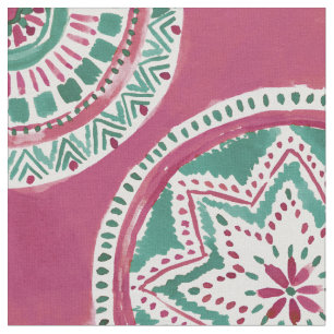 Tela Mandala PODEROSA roja y verde del día de fiesta