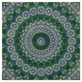 Tela Mandala verde, azul y gris