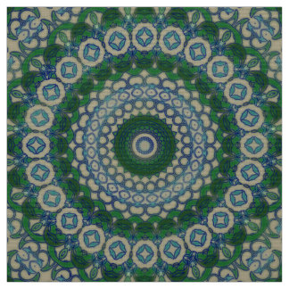 Tela Mandala verde, azul y gris