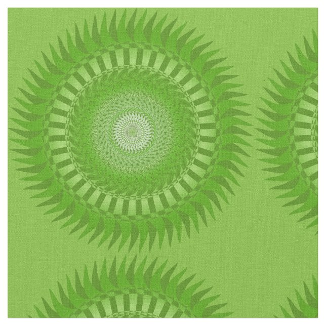 Tela Mandalá verde del sol (De cerca)