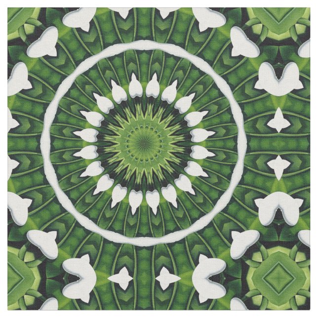 Tela Mandala verde tropical (De cerca)