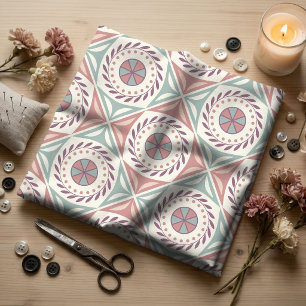 Tela Mandalas Boho y Patrones de Baldosas Folclóricas e