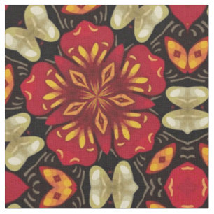 Tela Mandalas de Flores Tropicales y Mariposas