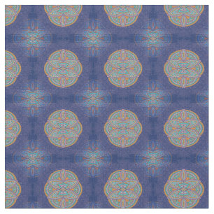 Tela Mandalas en combinación Patrones de repetición azu