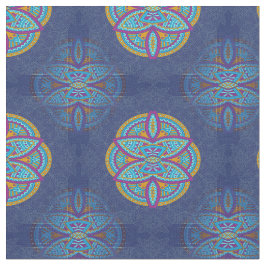 Tela Mandalas en patrones de repetición azul mixtos