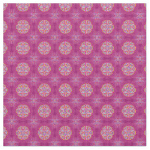 Tela Mandalas en patrones de repetición rosa mixtos
