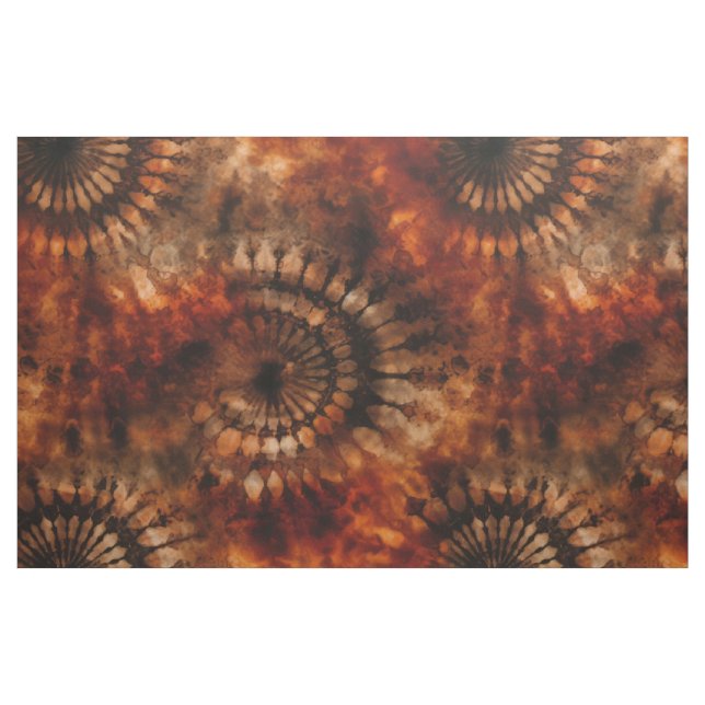 Tela Mandalas Tie Dye Marrón Quemada (Yarda)