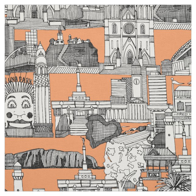 Tela Mandarina jouy toile de AUSTRALIA de (Retal)