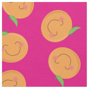 Tela Mandarinas Little Cuties Fruta Cítrica Rosa