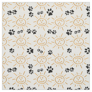 Tela Mano divertida dibuja sol con patas Mascotas