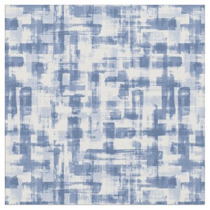 Tela Mano moderna pintada en azul y blanco para coser