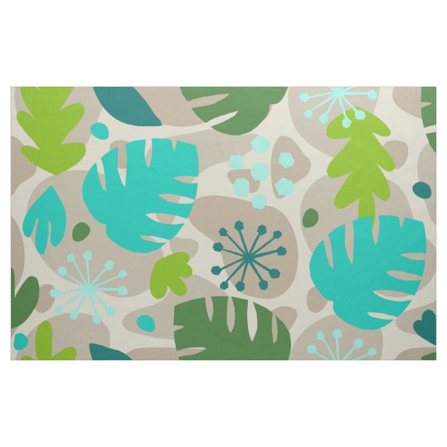 Tela Mano Monstera Leaf Resumen Tropical Hawaiano - Gua ("Cuarto gordo" (fat quarter))