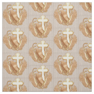 Tela Manos de oración Cruz Cristiana
