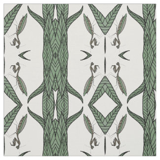 Tela Mantis Reyes Repetidas Sobre Hojas Verdes