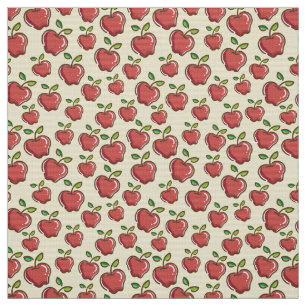 Tela Manzanas Rojas Sobre El Diseño Del Patrón De Fondo