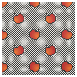 Tela manzanas y puntos de polka tejidos adorables