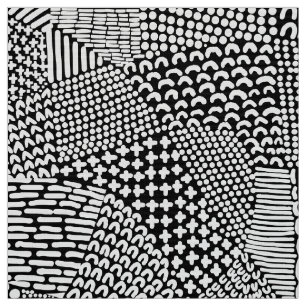 Tela Mapa abstracto de cuadros - Blanco sobre negro