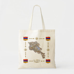 Tela Mapa de Armenia + Bolso de las banderas