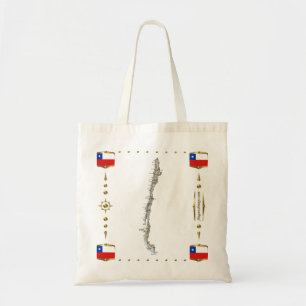 Tela Mapa de Chile + Bolso de las banderas