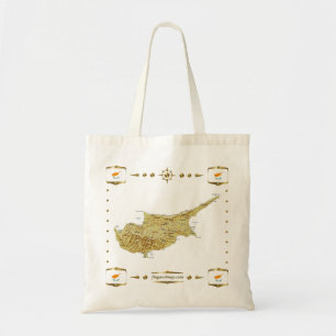 Tela Mapa de Chipre + Bolso de las banderas