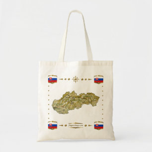 Tela Mapa de Eslovaquia + Bolso de las banderas
