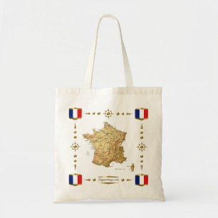 Tela Mapa de Francia + Bolso de las banderas