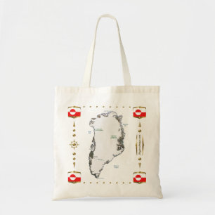 Tela Mapa de Groenlandia + Bolso de las banderas