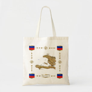 Tela Mapa de Haití + Bolso de las banderas
