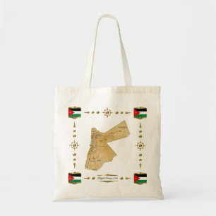 Tela Mapa de Jordania + Bolso de las banderas