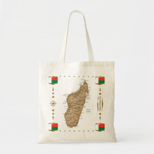 Tela Mapa de Madagascar + Bolso de las banderas