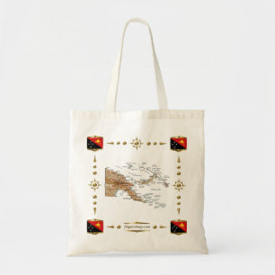 Tela Mapa de Papúa Nueva Guinea + Bolso de las banderas