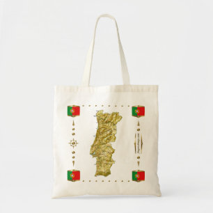 Tela Mapa de Portugal + Bolso de las banderas