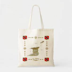 Tela Mapa de Trinidad and Tobago + Bolso de las