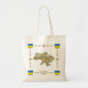 Tela Mapa de Ucrania + Bolso de las banderas