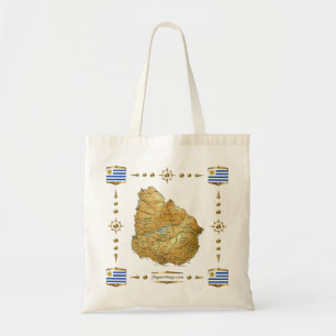 Tela Mapa de Uruguay + Bolso de las banderas