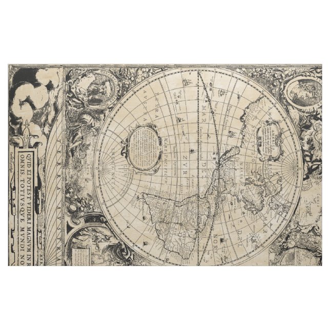 Tela Mapa de Viejo Mundo ("Cuarto gordo" (fat quarter))