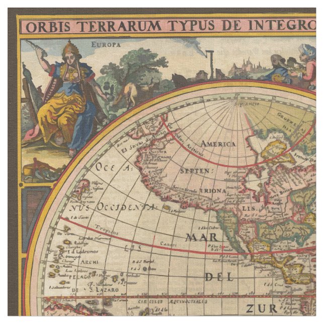 Tela Mapa del mundo antiguo (De cerca)