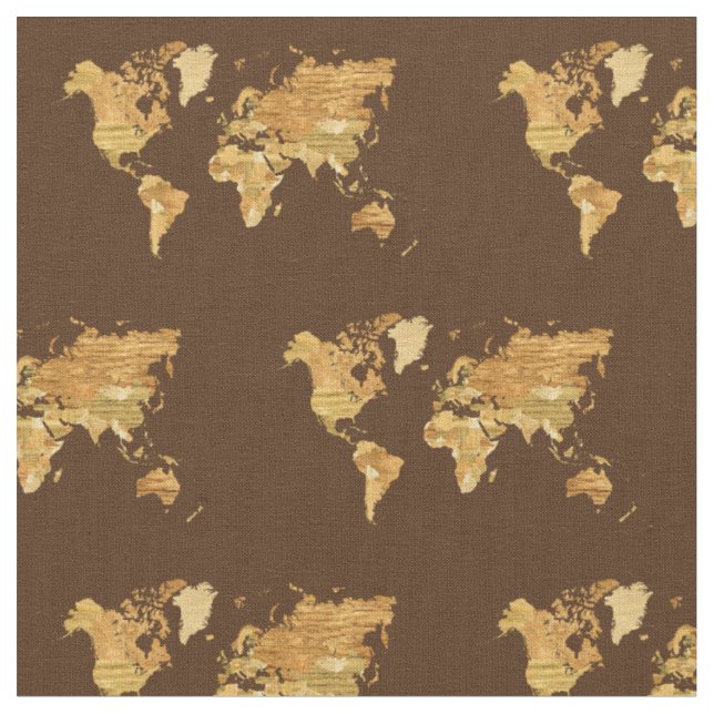 Tela Mapa del mundo de madera (De cerca)