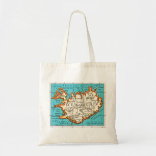 Tela Mapa del vintage del bolso de ISLANDIA