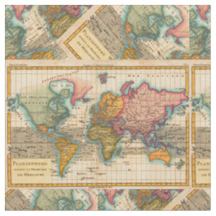 Tela Mapa Mundial 1780 Planisferio Antiguo de Bonne 